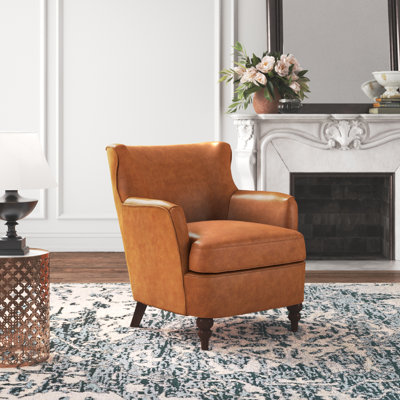 Atossa 31.1" Wide Genuine Leather Club Chair