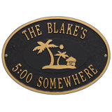 Personalized Island Time Palm Plaque Wall Décor