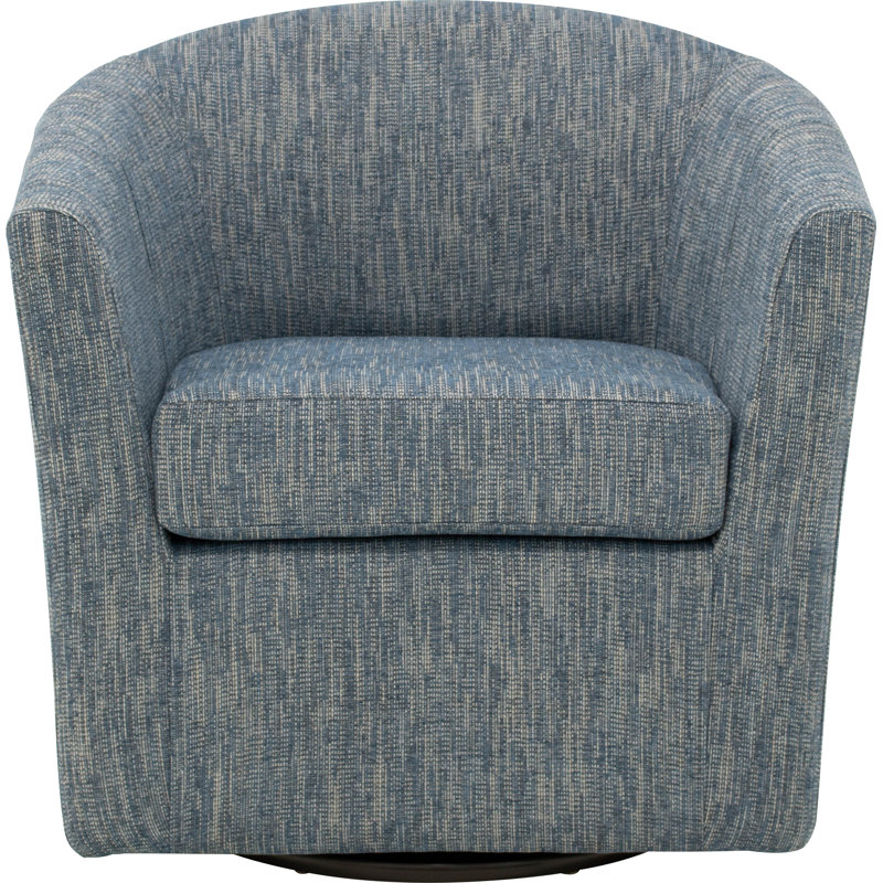 Fauteuil demi-tonneau pivotant de 31 po Bozank, 100% polyester bleu marine Hapden