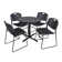 Cain Round X-Base Breakroom Table & 4 Zeng Stack Chairs