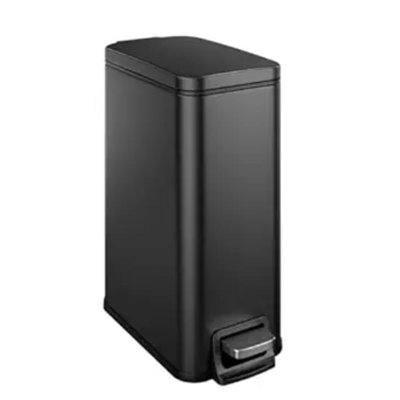 Slim Bathroom Trash Can With Soft Close Lid, 1.6 Gallon Stainless Steel 