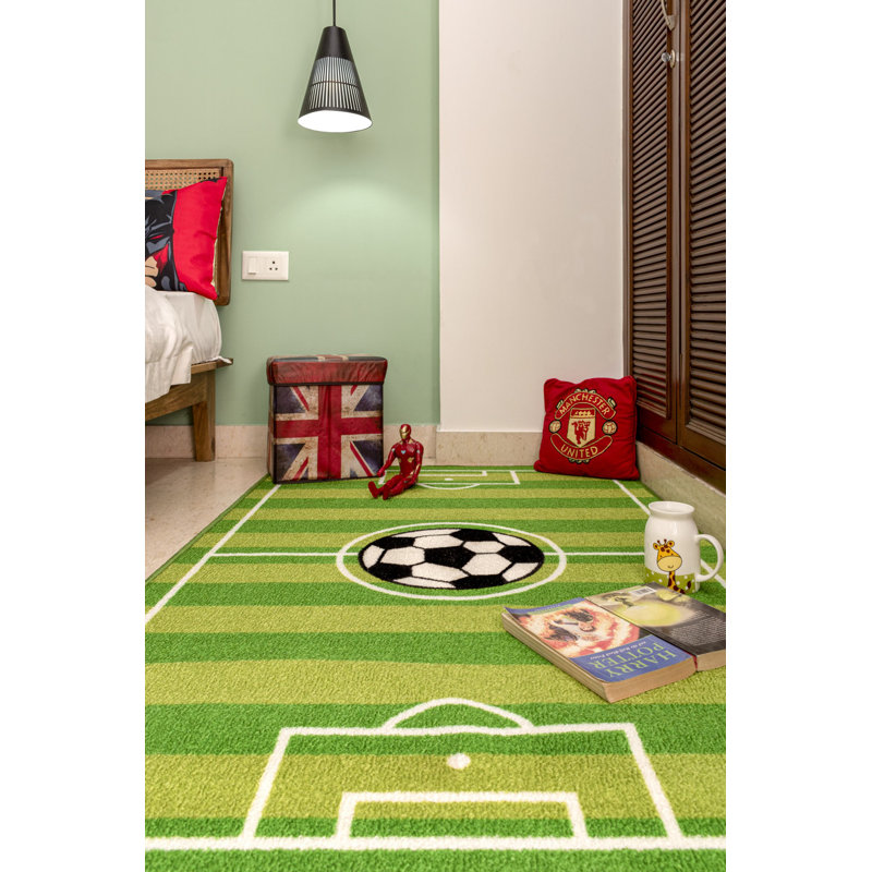 Tapis vert à rayures Brodowsky, Rectangle 3 pi 3 po x 5 pi
