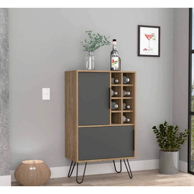 Hollenden 60.9cm Solid Wood Bar Cabinet