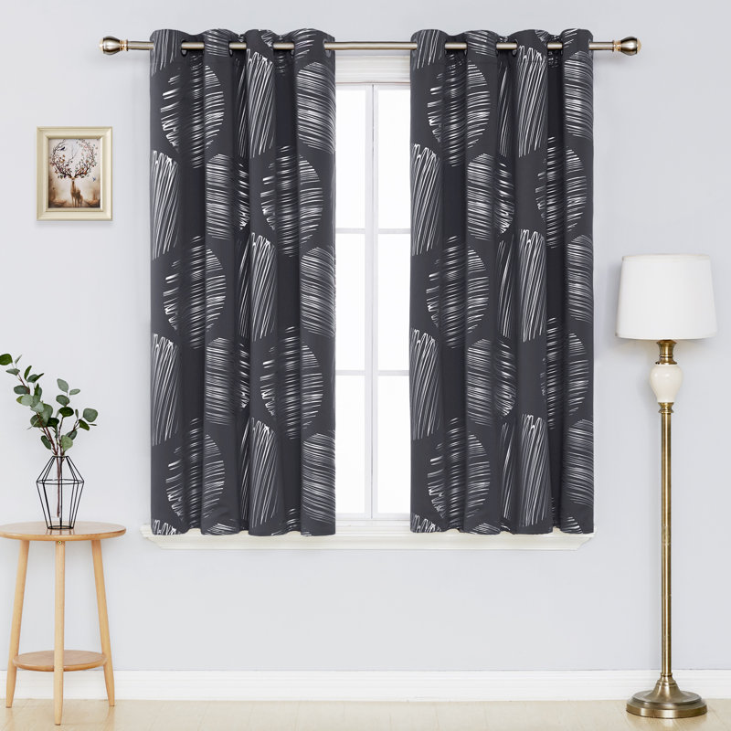 Camille Blackout Curtain Pair, Width 117 x Drop 138 cm, Dark Grey