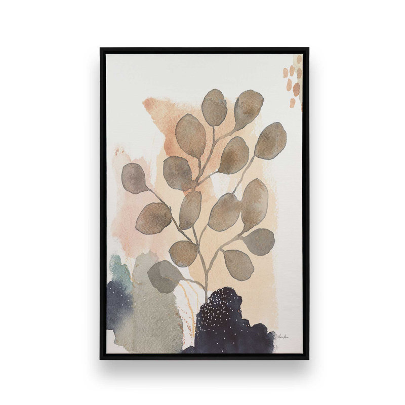 Harmonic Leaves IV, reproduction sur toile dans un cadre, H 18,75 po x l 12,75 po, Noir satiné