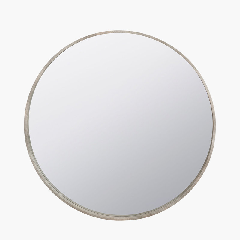 Composite Round Wall Mirror, Gray Oak, 100 cm x 100 cm