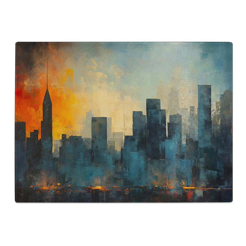 Skyline Photograph 8K  Glass Chopping Board