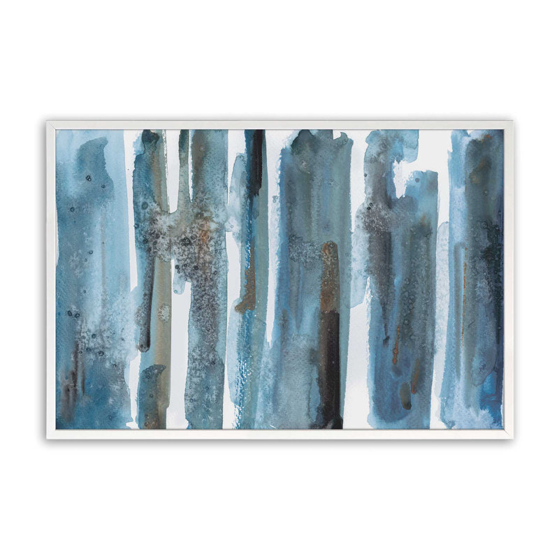 Impression de reflets de forêt gelée, H 19 po x l 25 po, Blanc opaque