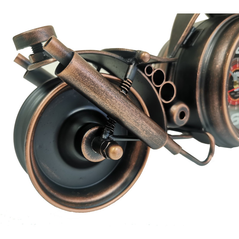 Horloge de table en acier inoxydable de couleur bronze/noir Analog