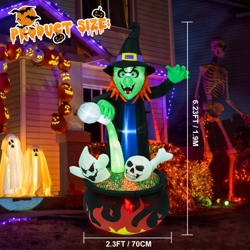 Sorcière gonflable d'Halloween