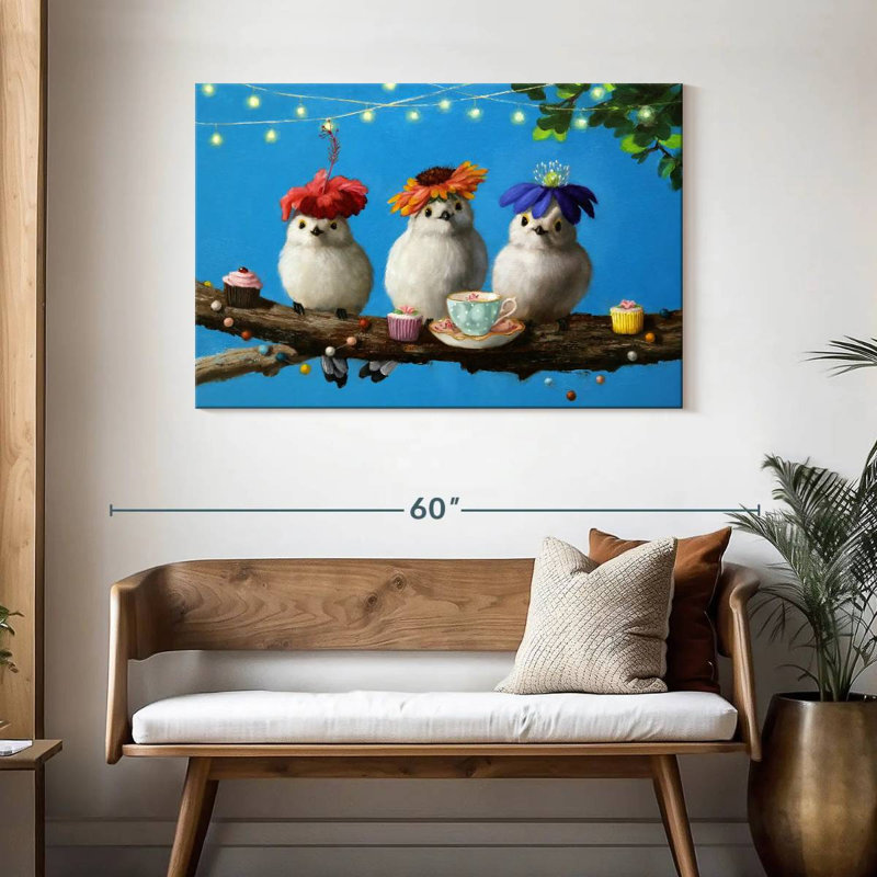 Garden Party Birds, H 30 po x l 45 po