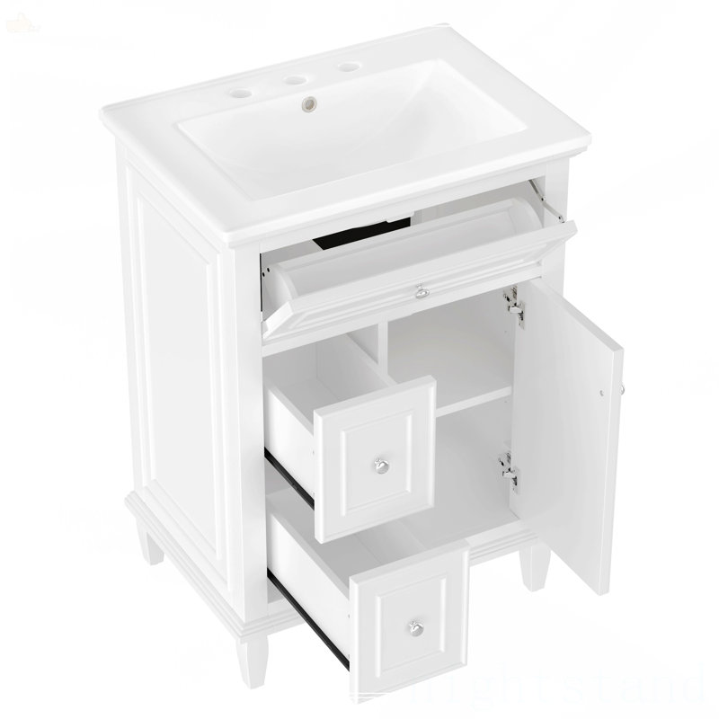 Meuble-lavabo 24 po avec lavabo, Blanc