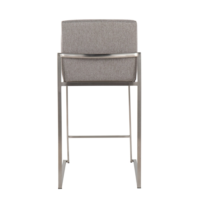 Contemporary Counter Stool, Siège gris / cadre gris, 3