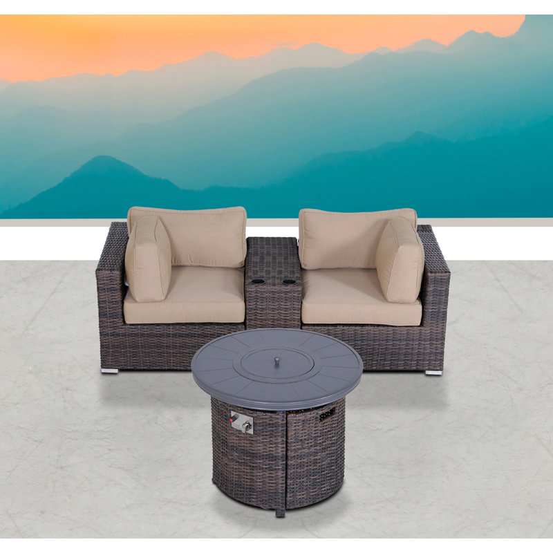 Ensemble de conversation modulaire Alieyah avec coussins Sunbrella