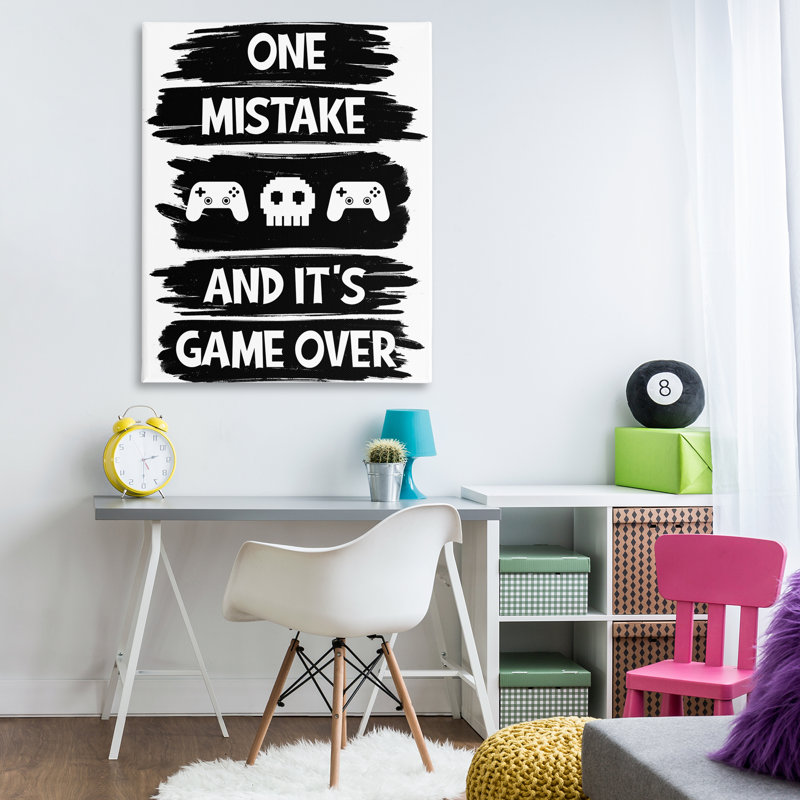 One Mistake It's Game Over Canvas, design par Marcus Prime, H 48 po x l 36 po