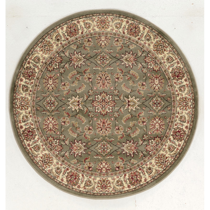 Como Traditional Sage Area Rug, Round 5'3"