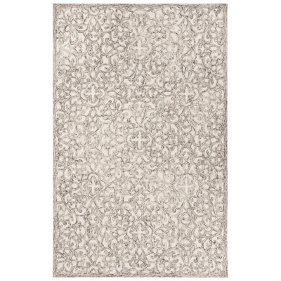Tapis géométrique en laine et coton touffeté à la main Sarina Trace