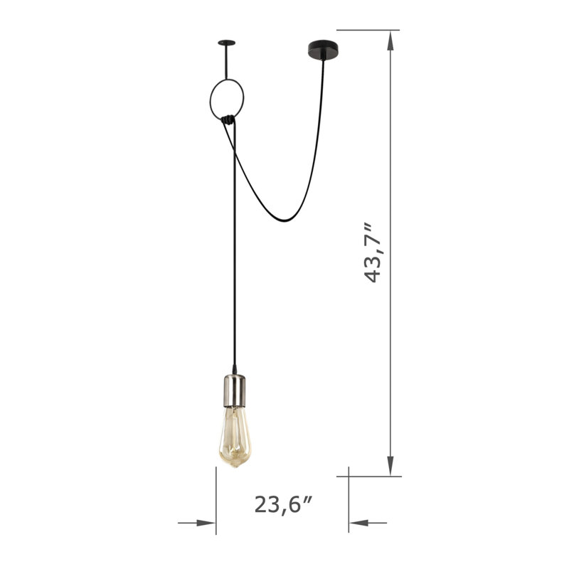 Luminaire suspendu simple à hauteur réglable