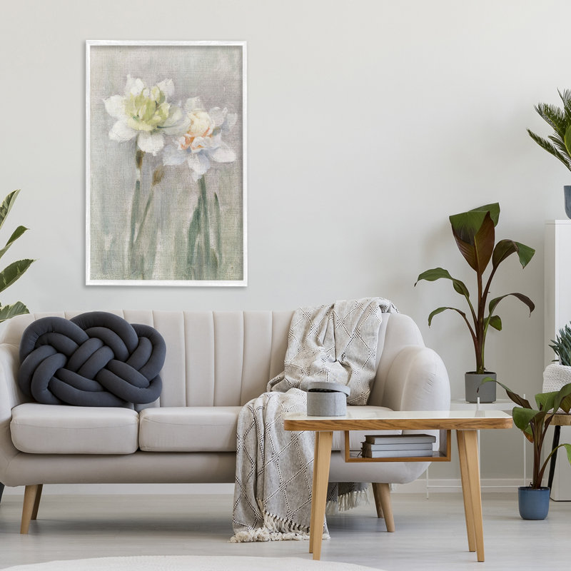 Estampe numérique simple avec jonquilles blanches, design par Stellar Design Studio, H 30 po x l 20 po