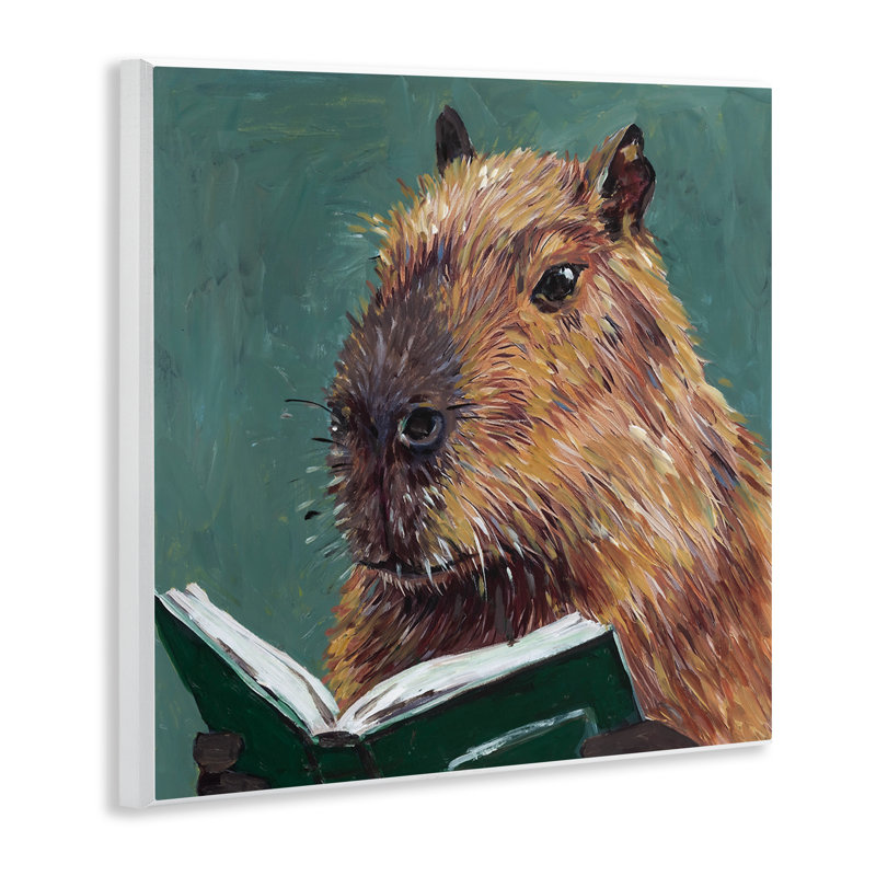 Studious Capybara Reading Wall Plaque, design by Studio Bautista