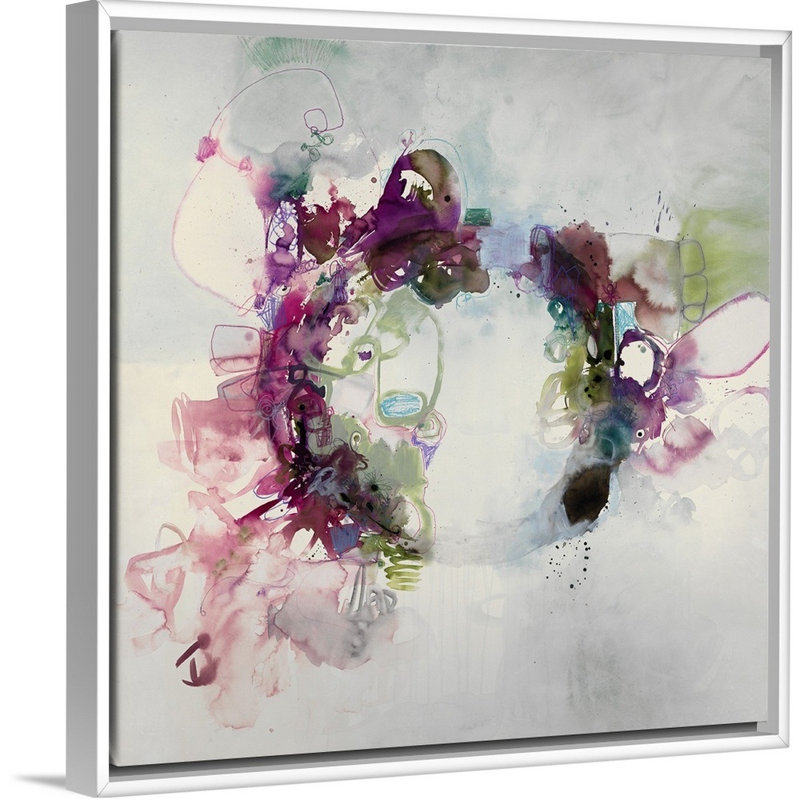 « the only the pretty ring time », peinture sur toile, H 13,7 po x l 13,7 po x P 1,75 po, Cadre flottant blanc