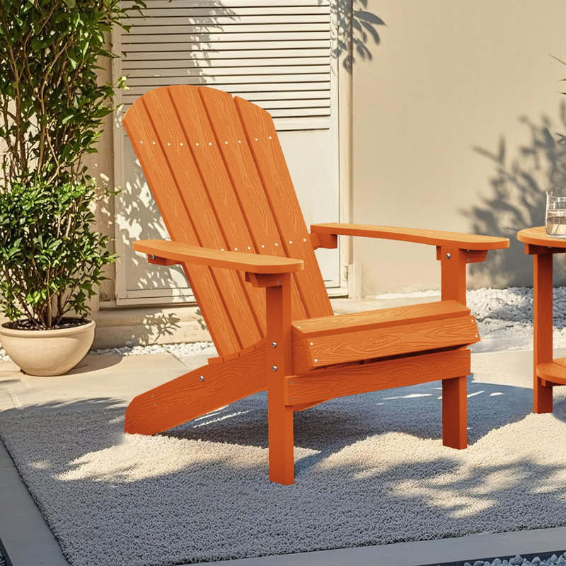 Plastic Patio Adirondack Chair, Tangerine