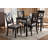 Ingaret Grey Fabric Upholstered 7-Pc Dining Set in Dark Brown Finish, 38.6'' H X 17.9'' W X 22'' D-323577757-297798200