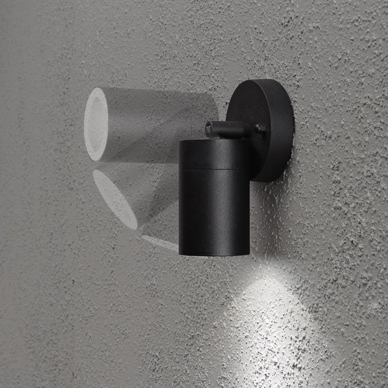Modena Outdoor Armed Sconce, 10.5cm H x 9cm W x 8cm D, Aluminium in black