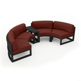 Avion 43" Wide Outdoor Curved Patio Sectional with Sunbrella Cushions