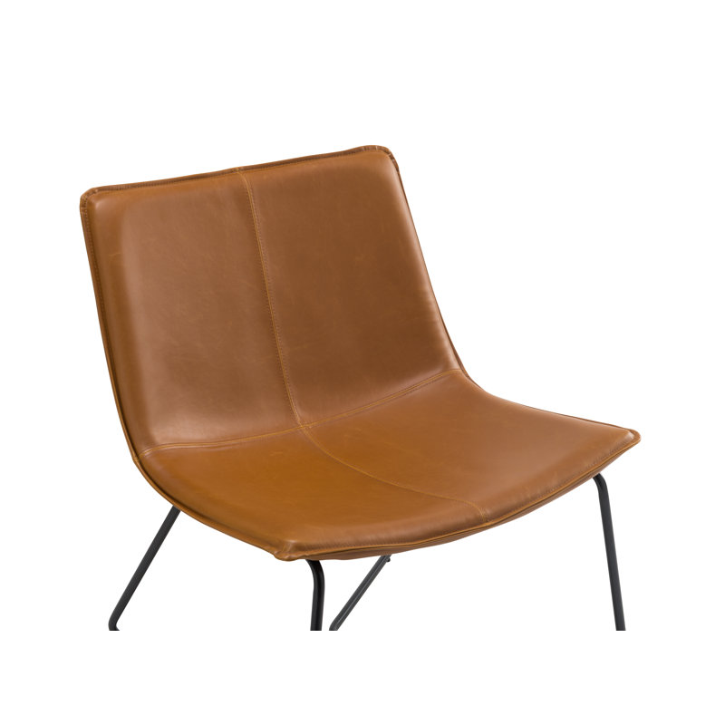 Keertana Faux Leather Accent Chair, Tan Faux Leather
