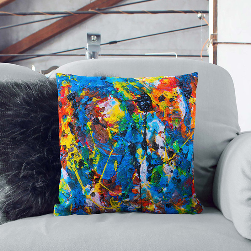 Abstract Square Throw Cushion, Stone, 55 x 55 cm