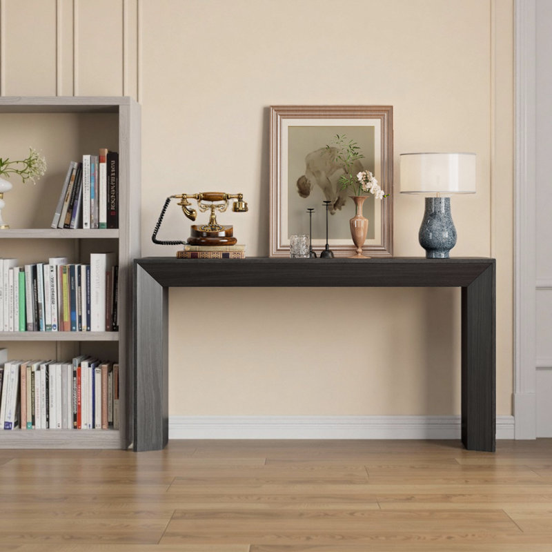 Table d'appoint 59,02 "pour le couloir du salon, Noir, Noir