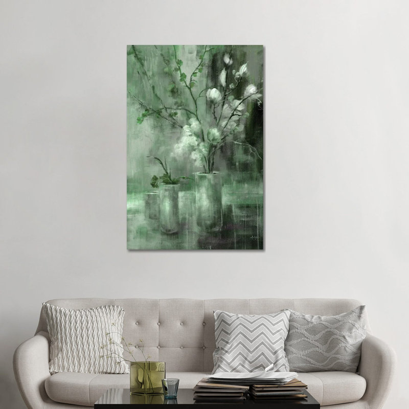 Floral argent, H 48 po x l 32 po, Vert