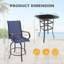 Ensemble de bar pivotant 3 pièces, ensemble de bar haut extérieur 3 pièces avec 2 chaises pivotantes d'extérieur et table de bar en verre