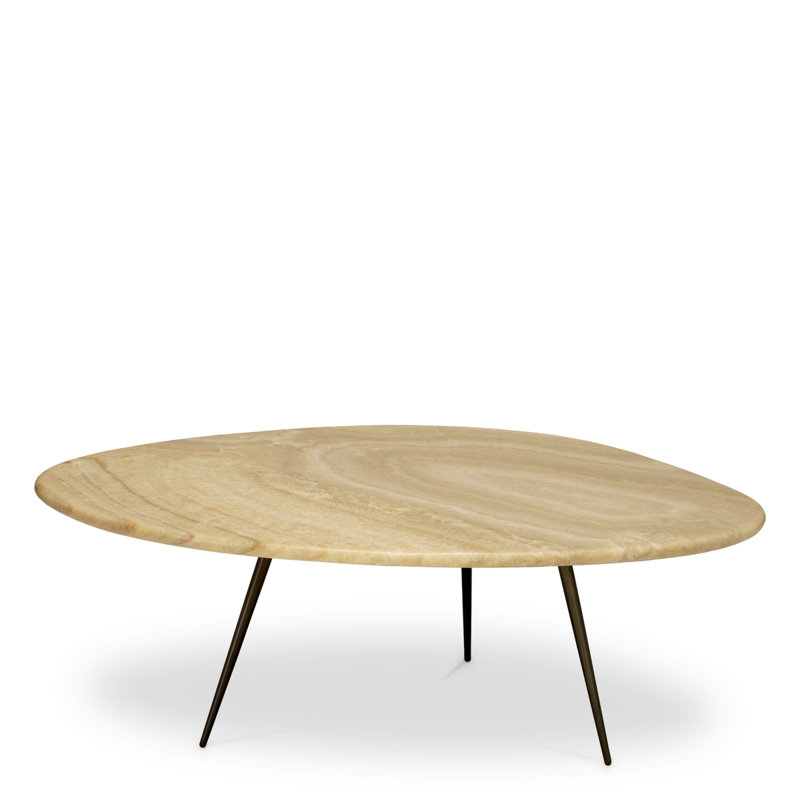 Marble Coffee Table, 13.98" H x 30.71" W x 39.57" D