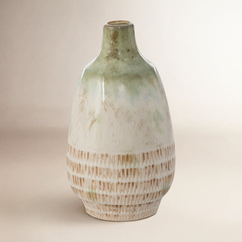 Ceramic / Porcelain Table Vase, 10.75" H x 6" W x 6" D
