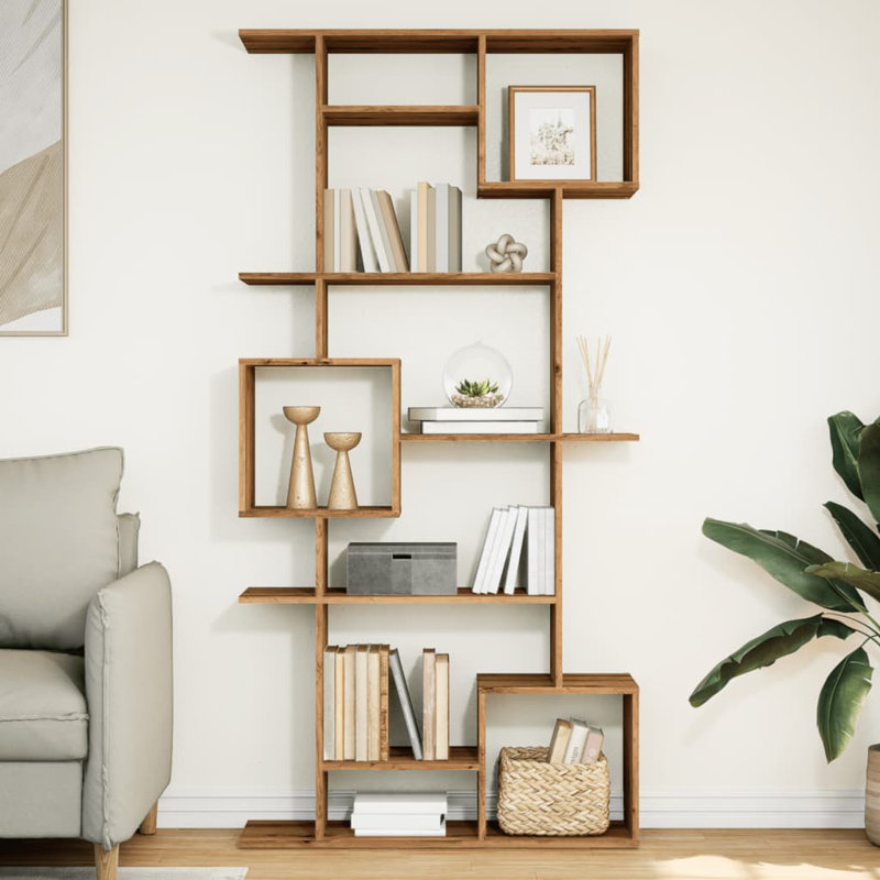 Ayiana 188cm H x 92cm W Book Cabinet Bookcase, Artisian Oak