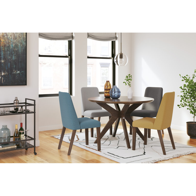 Brown Round Extendable Wood Dining Table