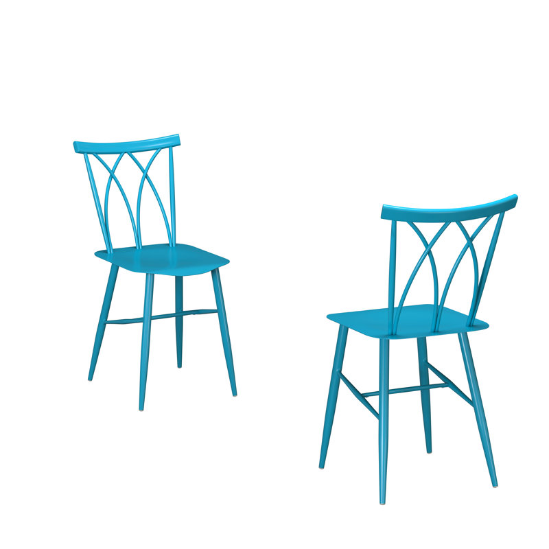 Chaise en métal Eakes, Bleu