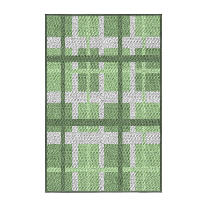 Tapis décoratif vert à carreaux santillanes, Rectangle 3 pi x 5 pi