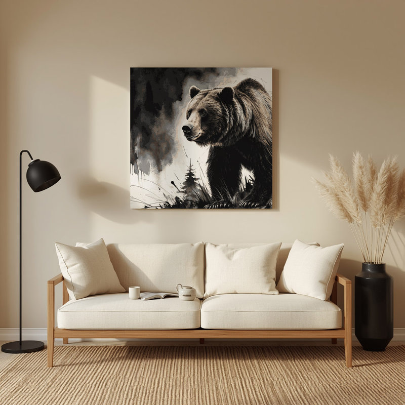 Faune, grizzly noir, art mural en métal, 12" H x 12" W