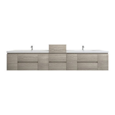 Moreno Bailey 113.5'' Double Bathroom Vanity with Acrylic Top