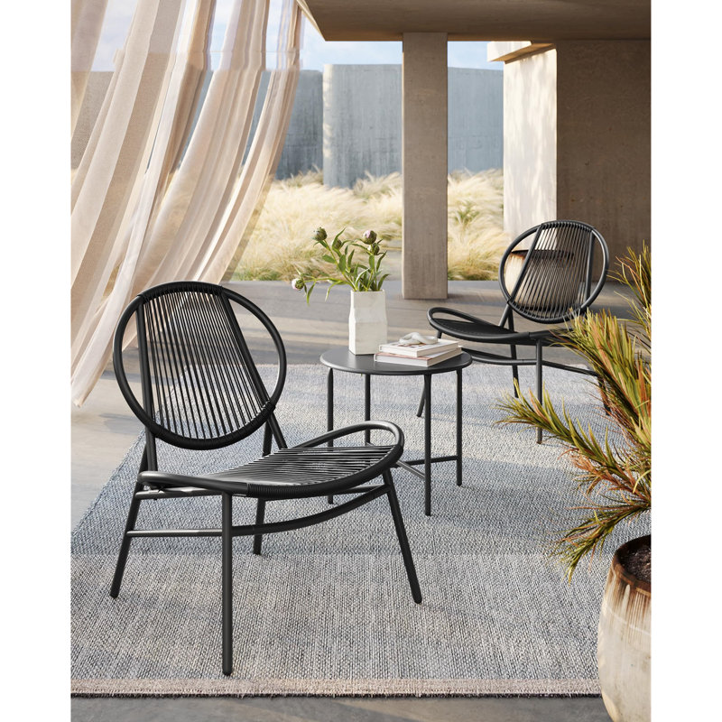 Patio Dining Set with, Black