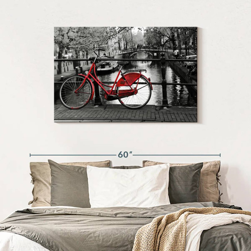 Mehar Red Amsterdam Bicycle, 30" H x 45" W