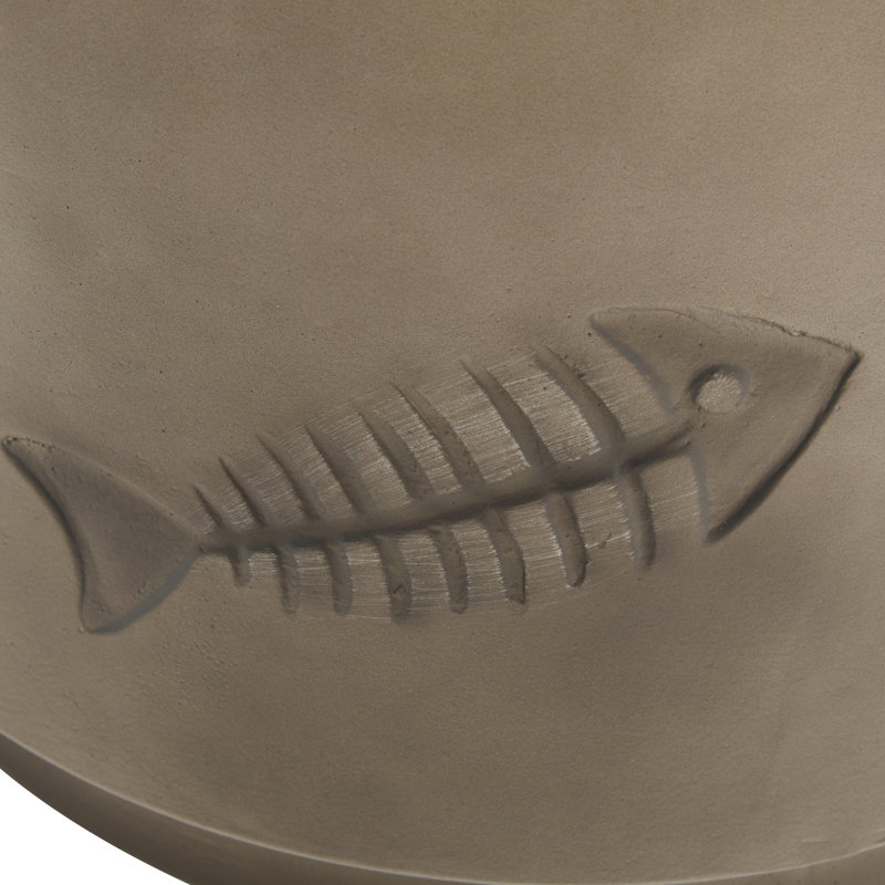 Table d'appoint 16 po avec poisson - mobilier gris sans assemblage, portable pour oxyde de magnésium, profondeur élégante et pratique