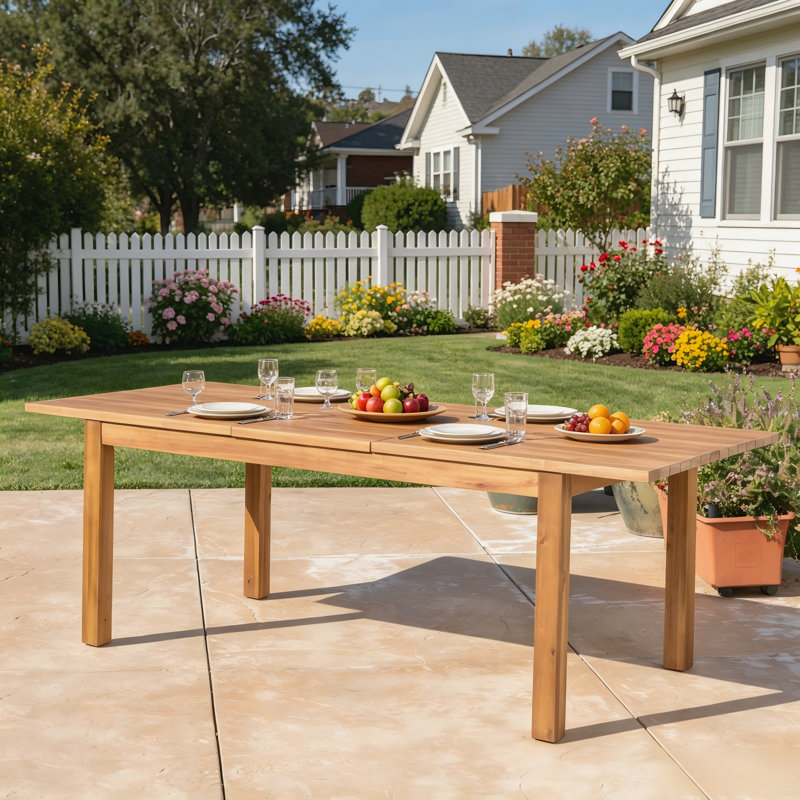 Table de salle à manger extensible pour patio, table en métal moderne pour les rassemblements de jardin