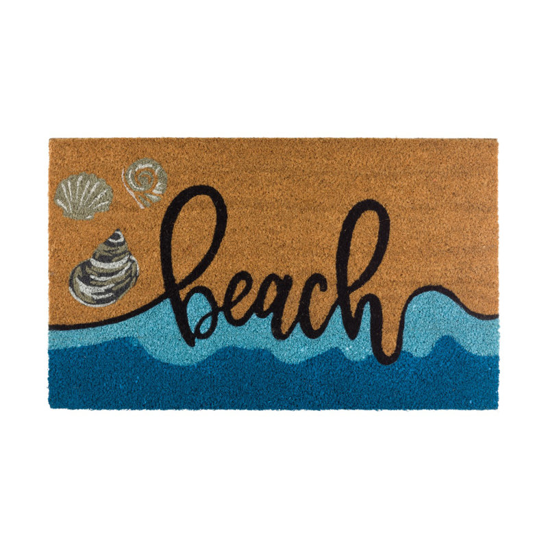 30x18 Natural Coir Fiber and PVC Non Slip Outdoor Doormat with Weather Resistant Textured Surface and Heavy Duty Backing