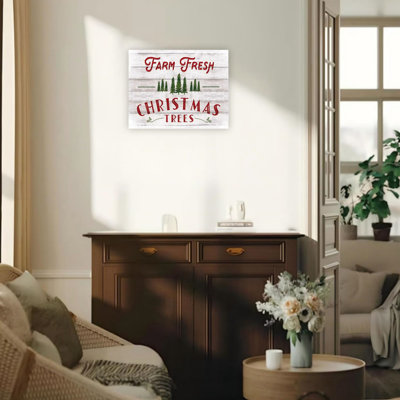 Farm Fresh Christmas Trees Unframed Canvas Wall Art 24" X 18"