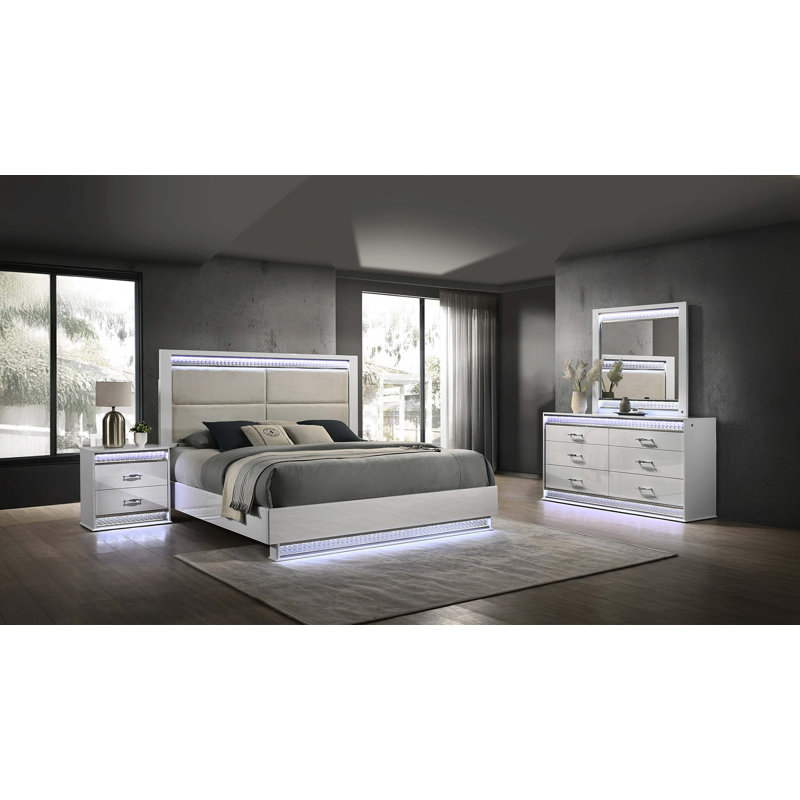 Table de chevet 2 tiroirs Glam