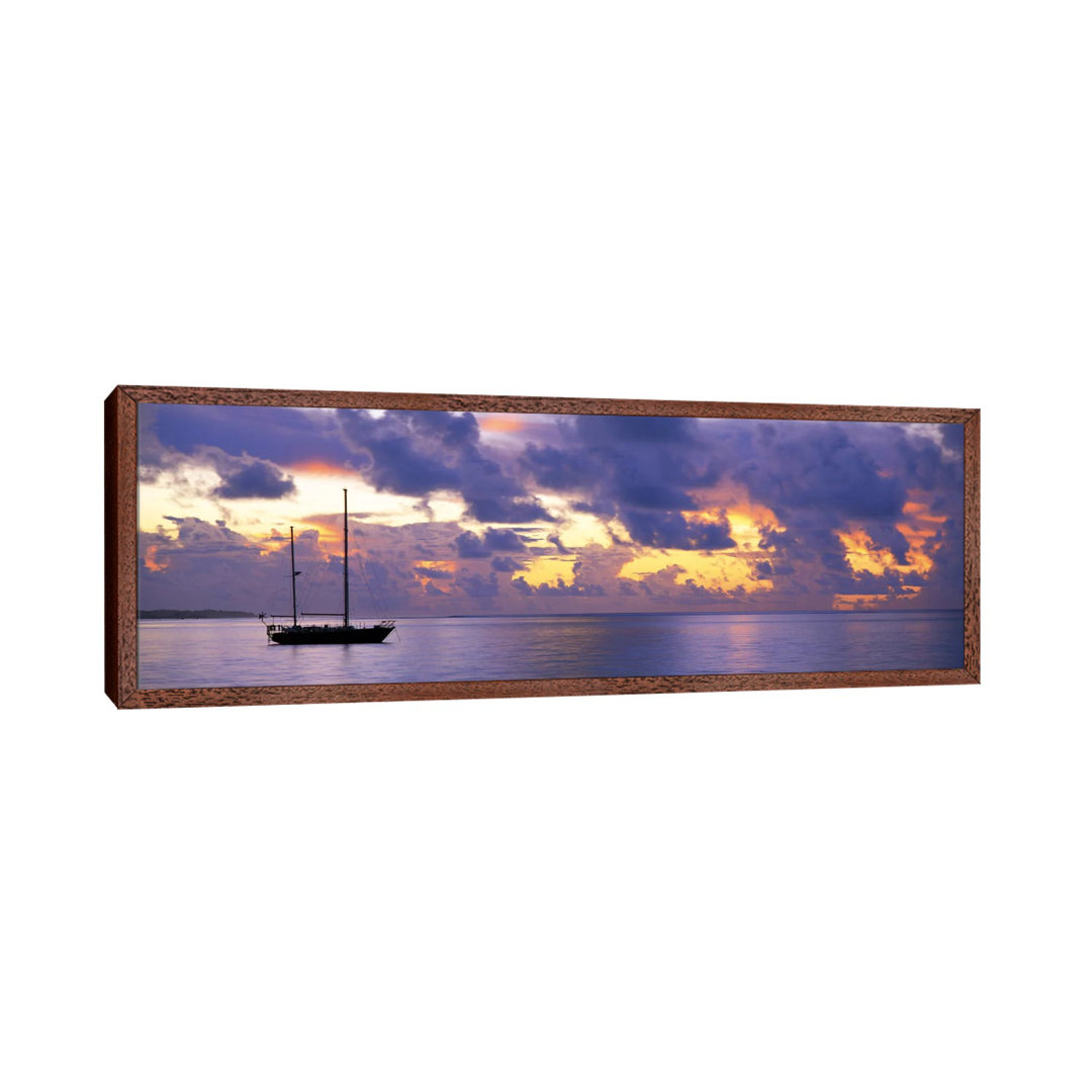 Sunset Moorea French Polynesia by Panoramic Images - Panoramic Gallery-Wrapped Canvas Giclée on Canvas